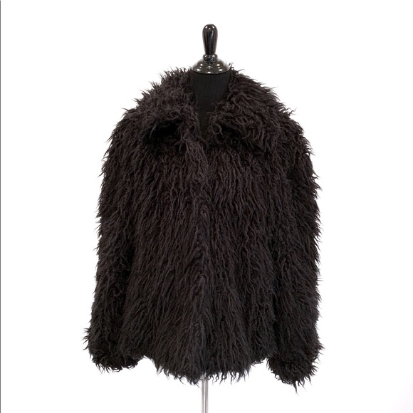 Maria Dionisiou Jackets & Blazers - Maria Dionisiou Black Shaggy Oversized Coat